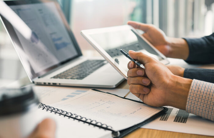 Person working on a tablet