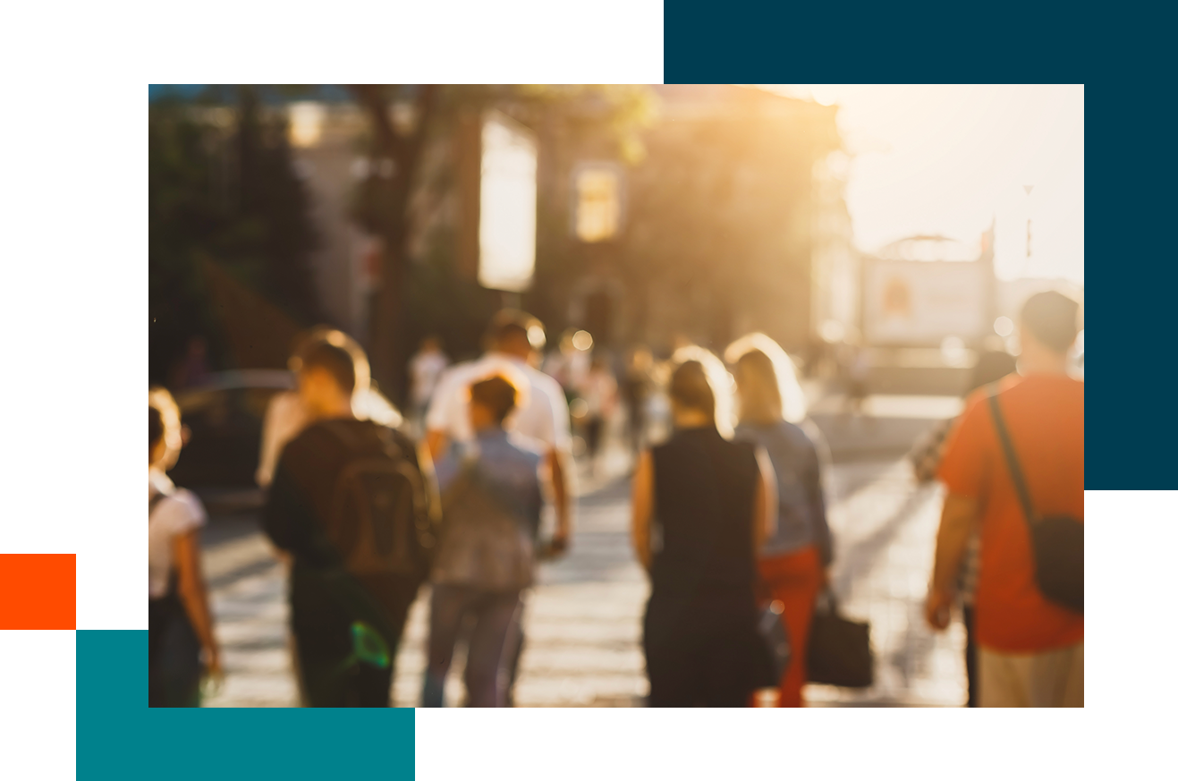 People walking in an urban setting