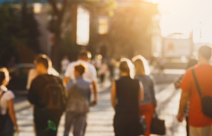 People walking in an urban setting