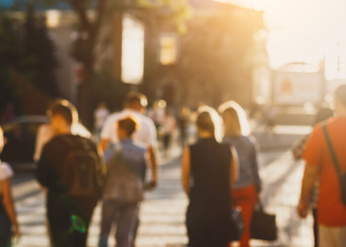 People walking in an urban setting