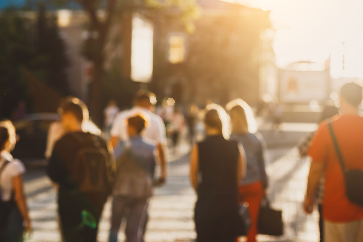 People walking in an urban setting